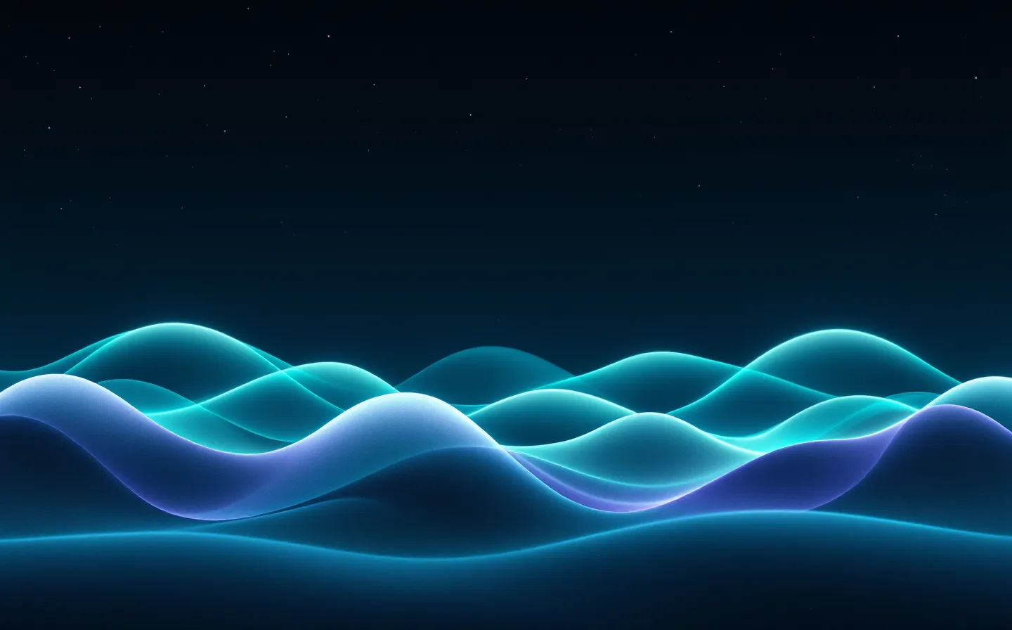 Abstract illustration of slow delta sleep-waves glowing teal and purple on a dark field